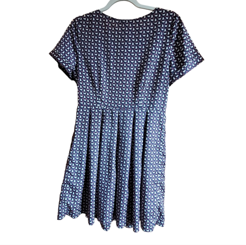 Modcloth Monteau Mini Skater Blue Animal Print Dress - Picture 2 of 11